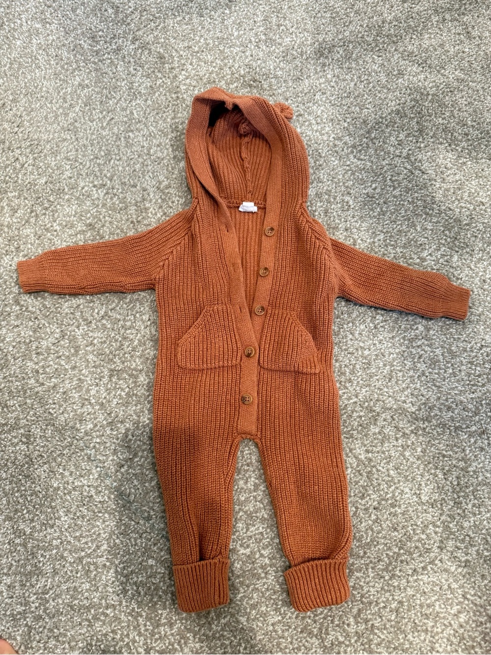 Jamie Kay Rust Knit Hooded One-Piece
